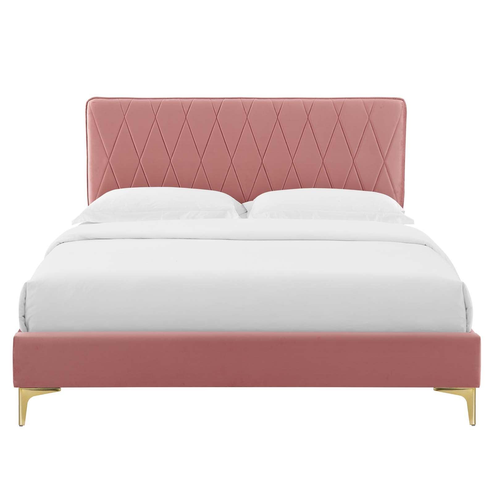 Phillipa Performance Velvet Twin Platform Bed, MOD-6898 FredCo