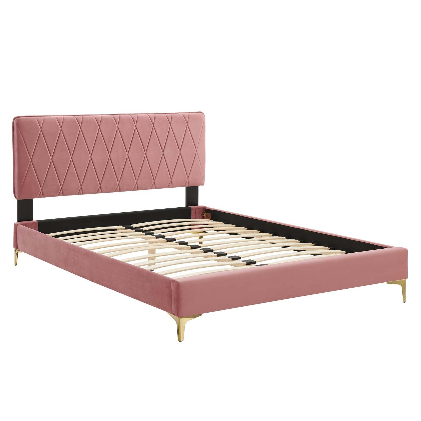 Phillipa Performance Velvet Twin Platform Bed, MOD-6898 FredCo