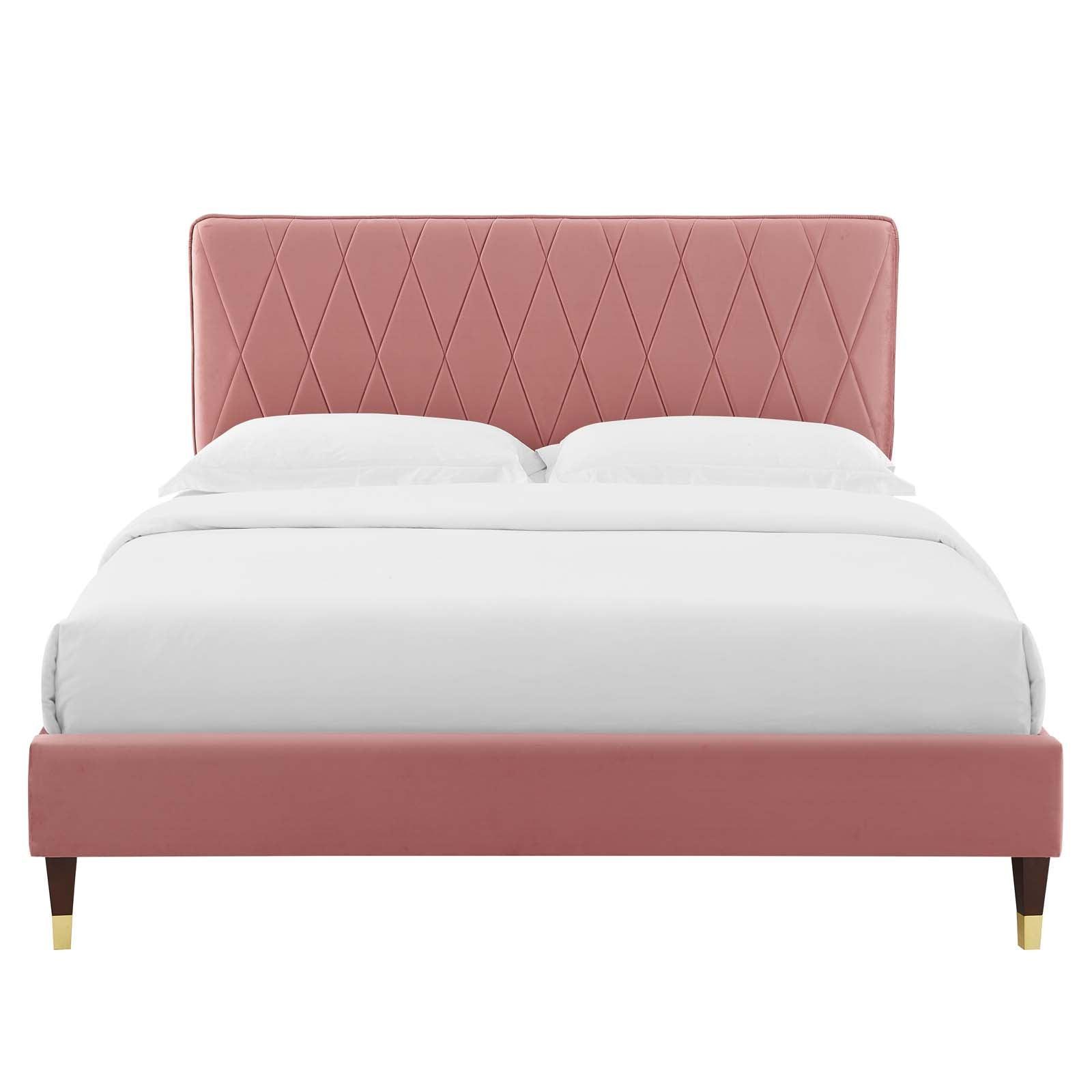 Phillipa Performance Velvet Twin Platform Bed, MOD-6899 FredCo