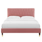 Phillipa Performance Velvet Twin Platform Bed, MOD-6899 FredCo