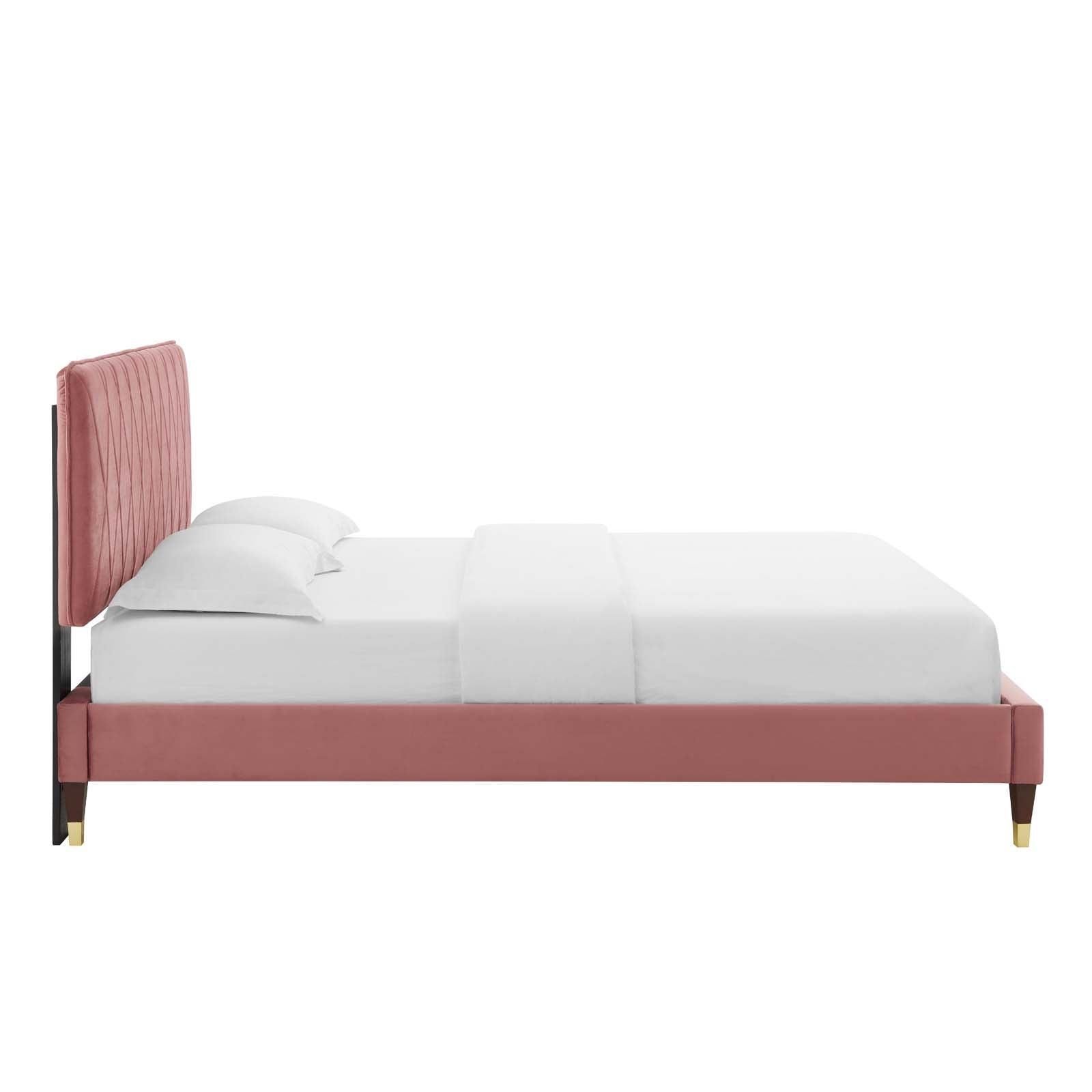 Phillipa Performance Velvet Twin Platform Bed, MOD-6899 FredCo
