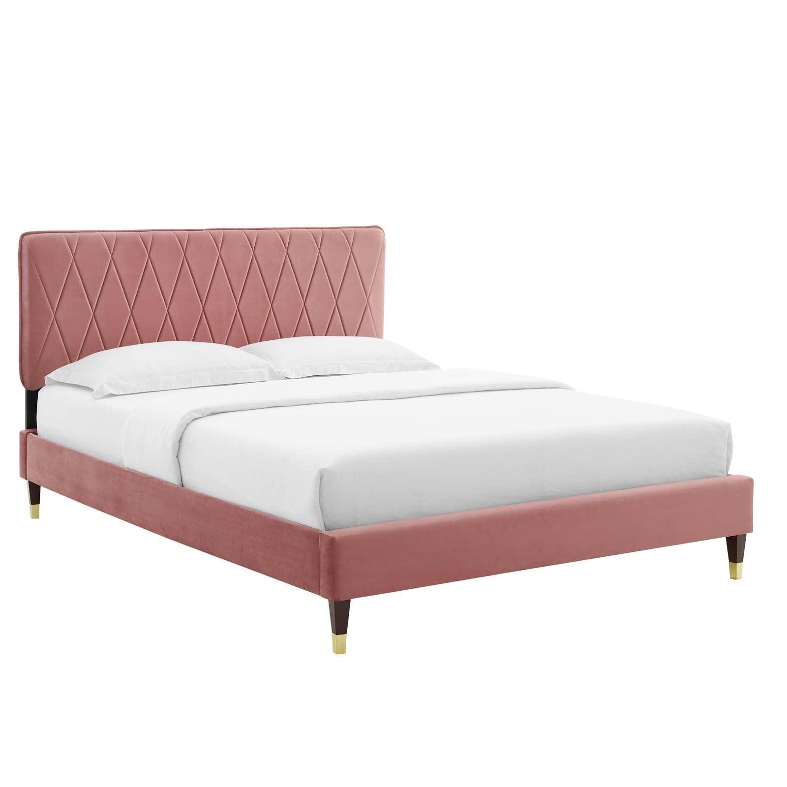 Phillipa Performance Velvet Twin Platform Bed, MOD-6899 FredCo