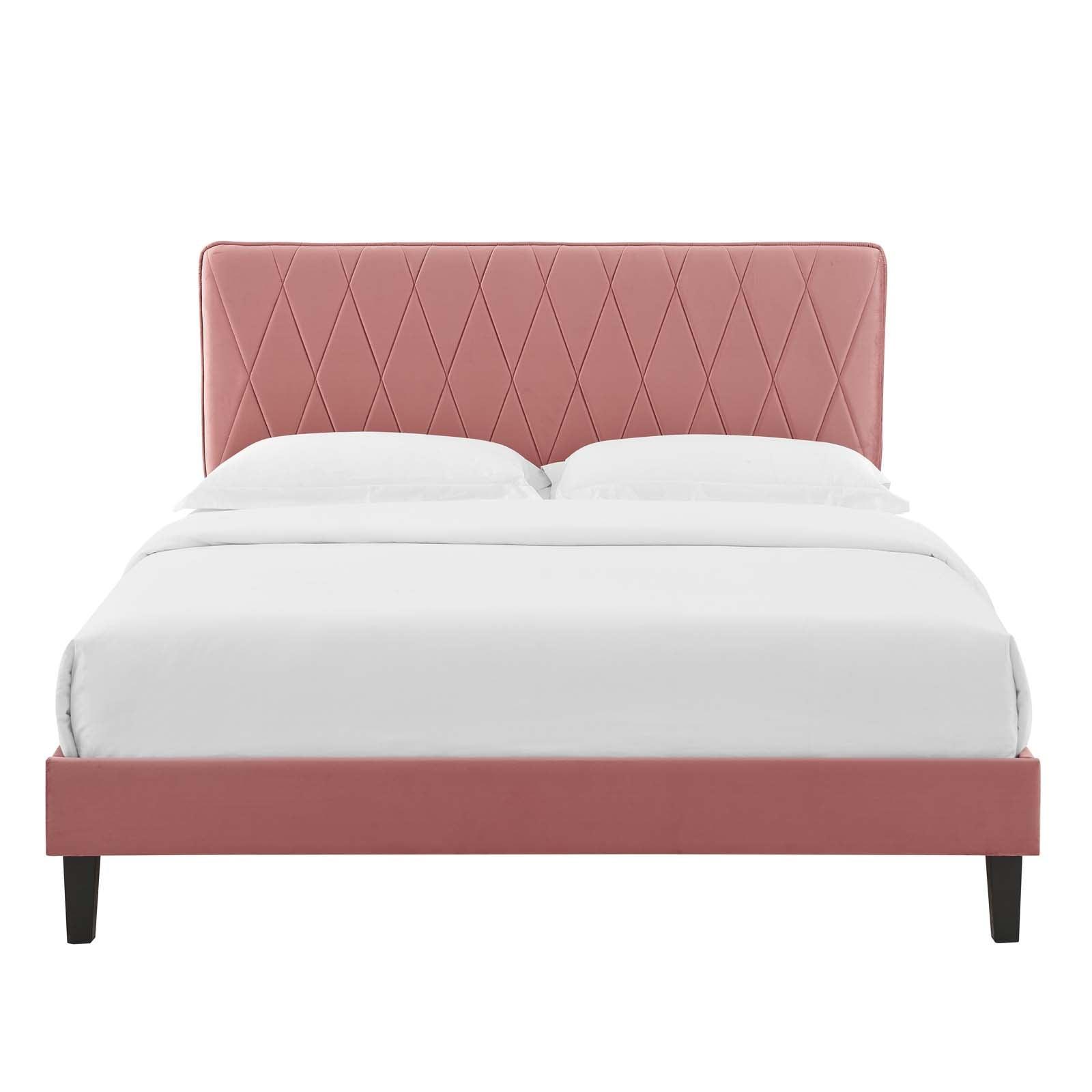 Phillipa Performance Velvet Twin Platform Bed, MOD-6900 FredCo