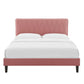 Phillipa Performance Velvet Twin Platform Bed, MOD-6900 FredCo