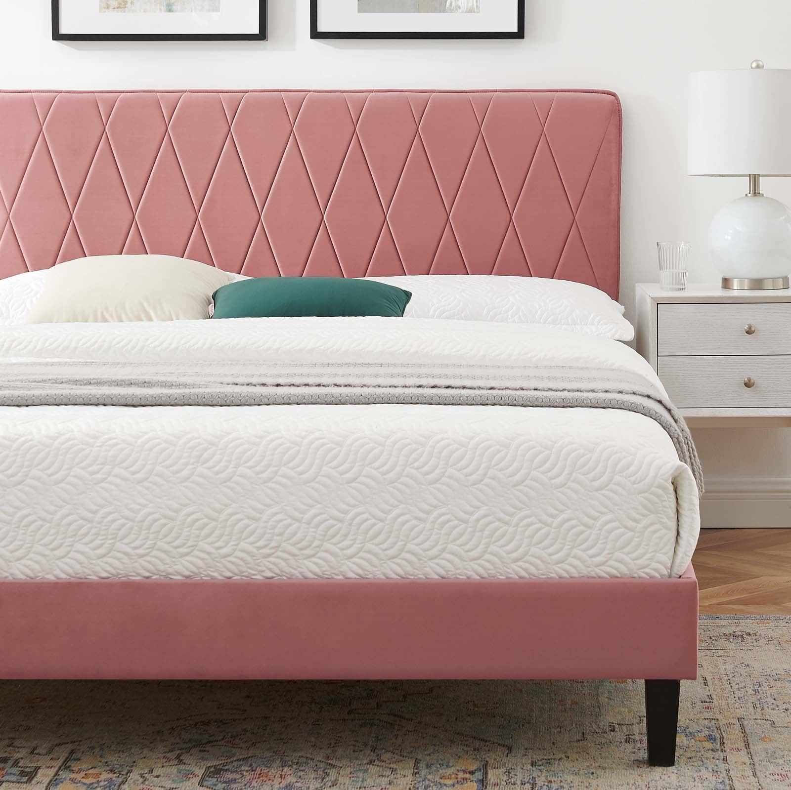 Phillipa Performance Velvet Twin Platform Bed, MOD-6900 FredCo