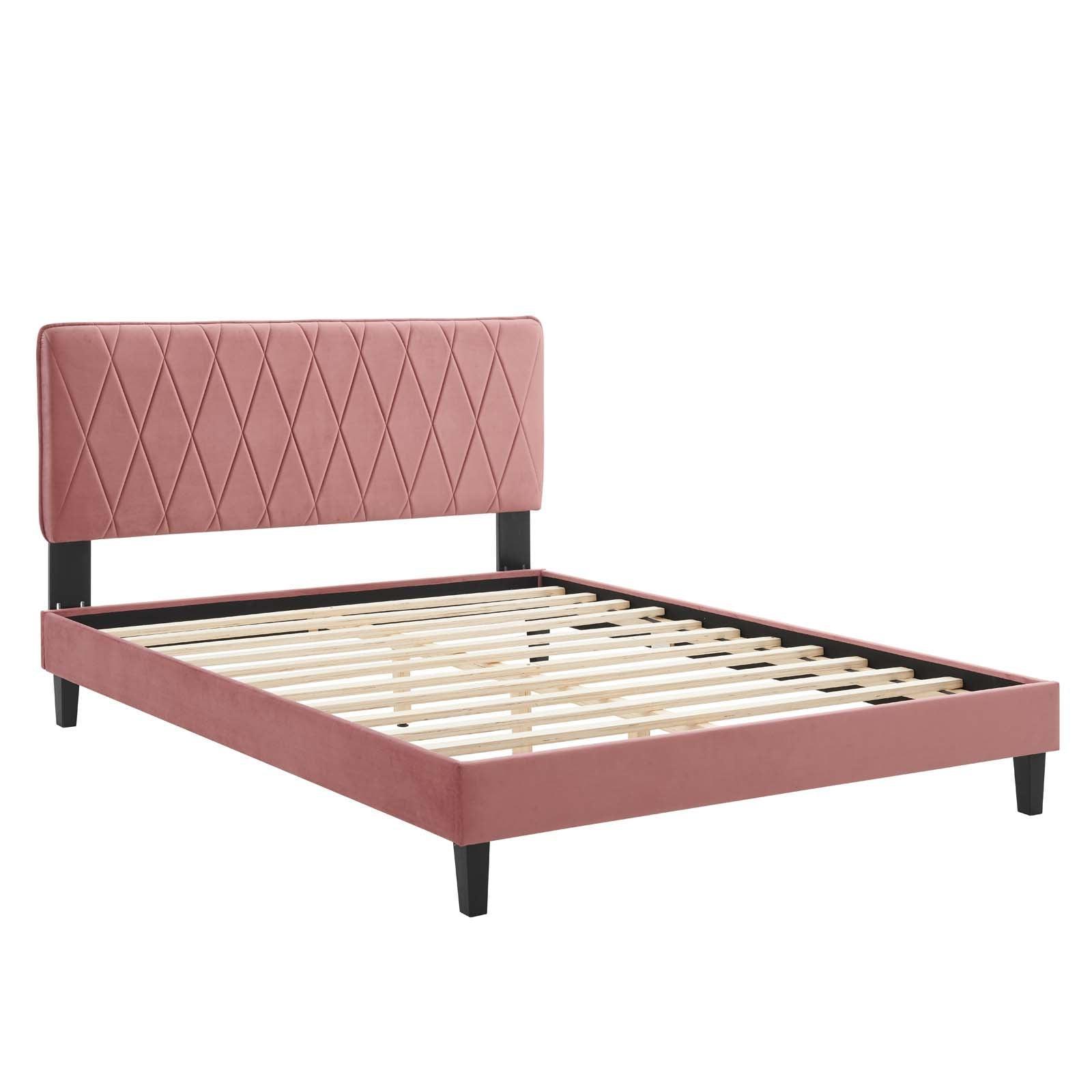 Phillipa Performance Velvet Twin Platform Bed, MOD-6900 FredCo