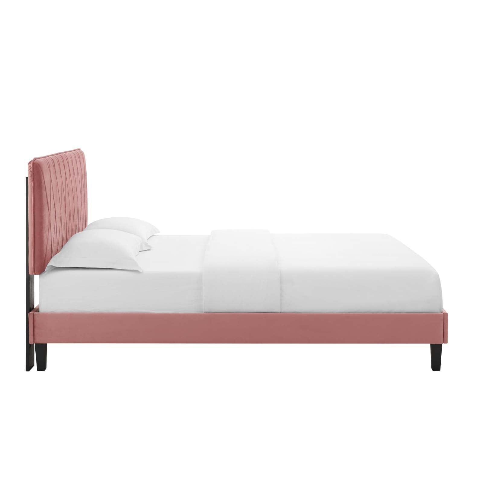 Phillipa Performance Velvet Twin Platform Bed, MOD-6900 FredCo