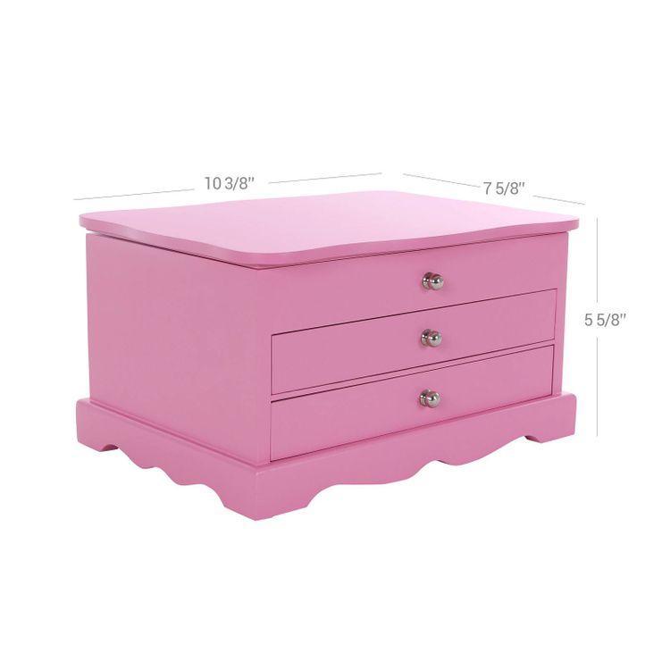 Pink Wooden Jewelry Box FredCo