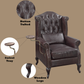 Pino Vintage Brown Top Grain Leather Accent Chair with 1 Toss Pillow FredCo