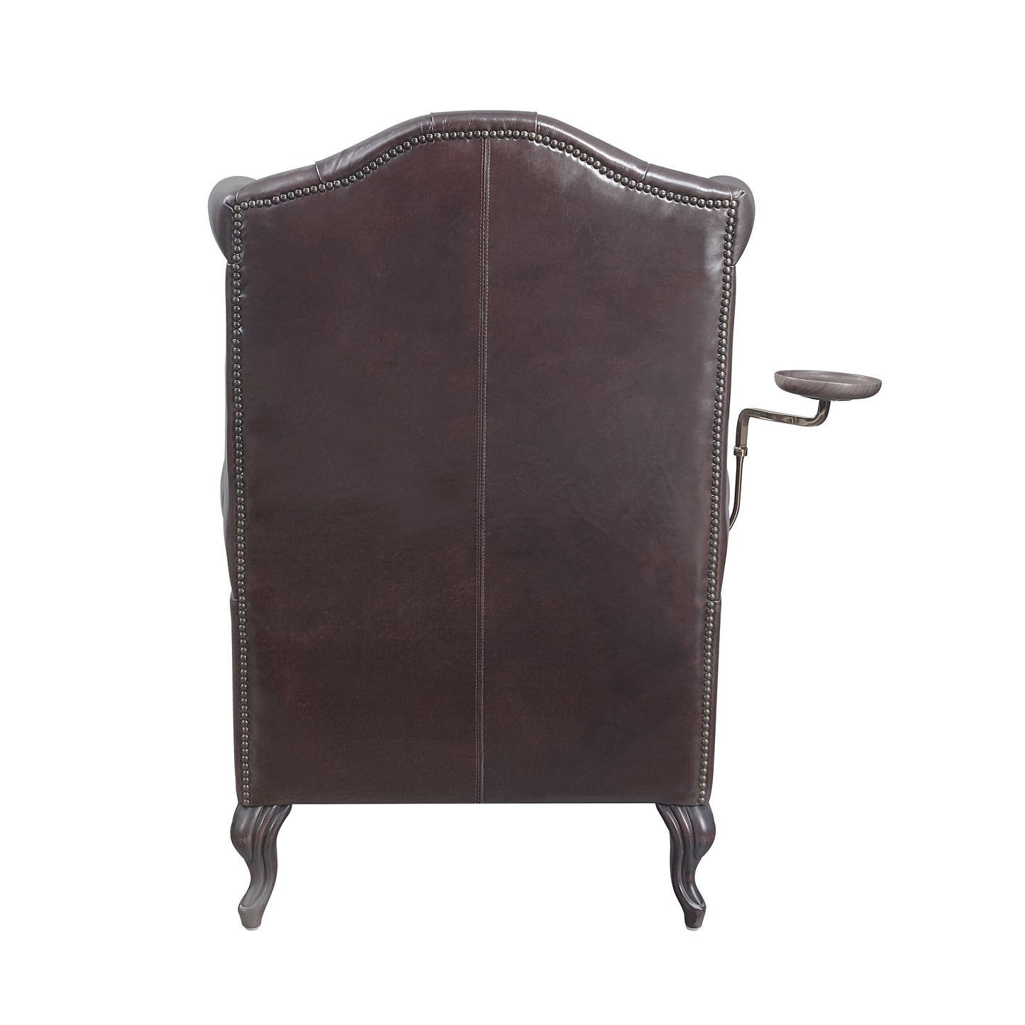 Pino Vintage Brown Top Grain Leather Accent Chair with 1 Toss Pillow FredCo