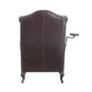 Pino Vintage Brown Top Grain Leather Accent Chair with 1 Toss Pillow FredCo