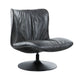 Piotr Black Top Grain Leather Accent Chair with Swivel FredCo