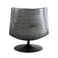 Piotr Black Top Grain Leather Accent Chair with Swivel FredCo