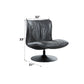 Piotr Black Top Grain Leather Accent Chair with Swivel FredCo