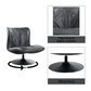 Piotr Black Top Grain Leather Accent Chair with Swivel FredCo