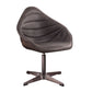 Pipino Antique Ebony Top Grain Leather Accent Chair with Swivel FredCo