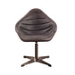 Pipino Antique Ebony Top Grain Leather Accent Chair with Swivel FredCo