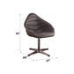 Pipino Antique Ebony Top Grain Leather Accent Chair with Swivel FredCo