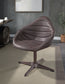 Pipino Antique Ebony Top Grain Leather Accent Chair with Swivel FredCo