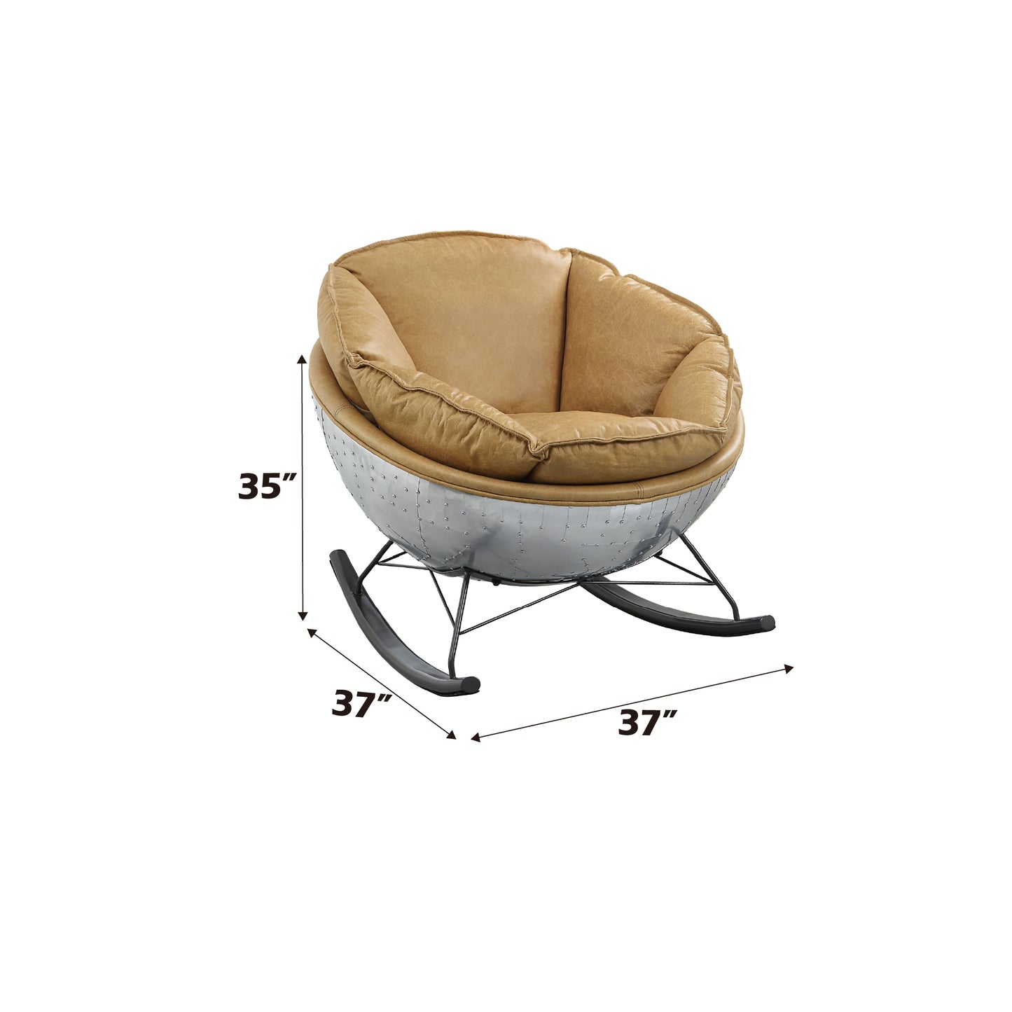 Pippin Morocco Top Grain Leather Rocking Chair FredCo
