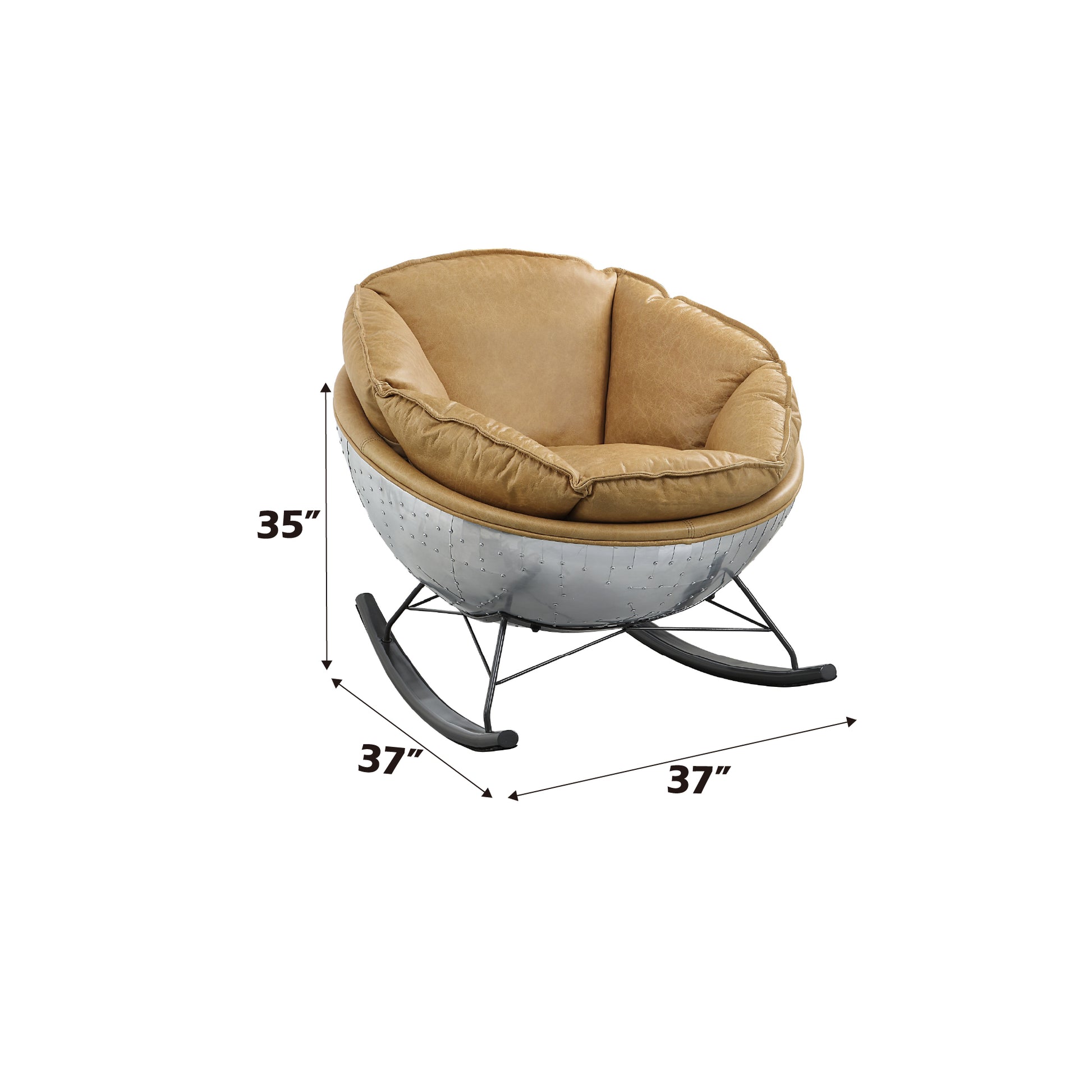 Pippin Morocco Top Grain Leather Rocking Chair FredCo