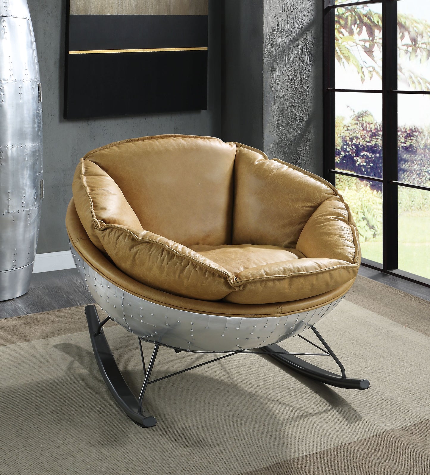 Pippin Morocco Top Grain Leather Rocking Chair FredCo