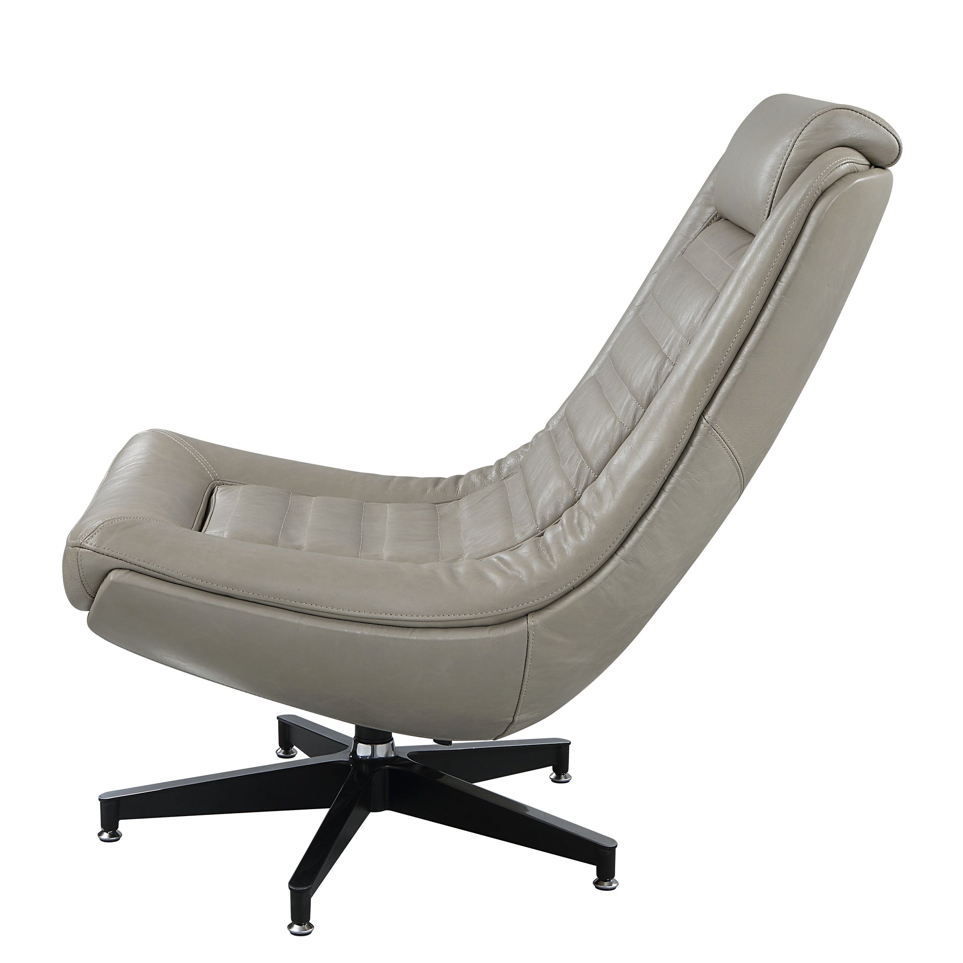 Piran Twilight Top Grain Leather Accent Chair with Swivel FredCo