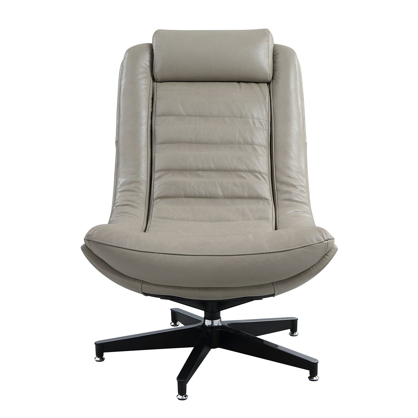 Piran Twilight Top Grain Leather Accent Chair with Swivel FredCo
