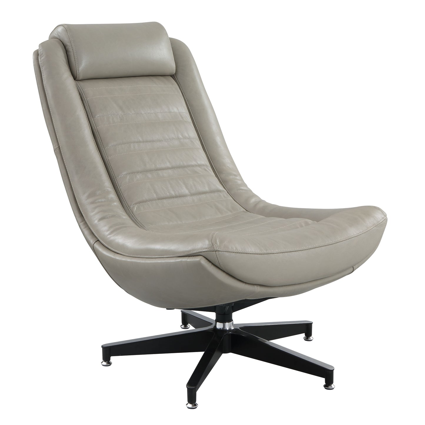 Piran Twilight Top Grain Leather Accent Chair with Swivel FredCo