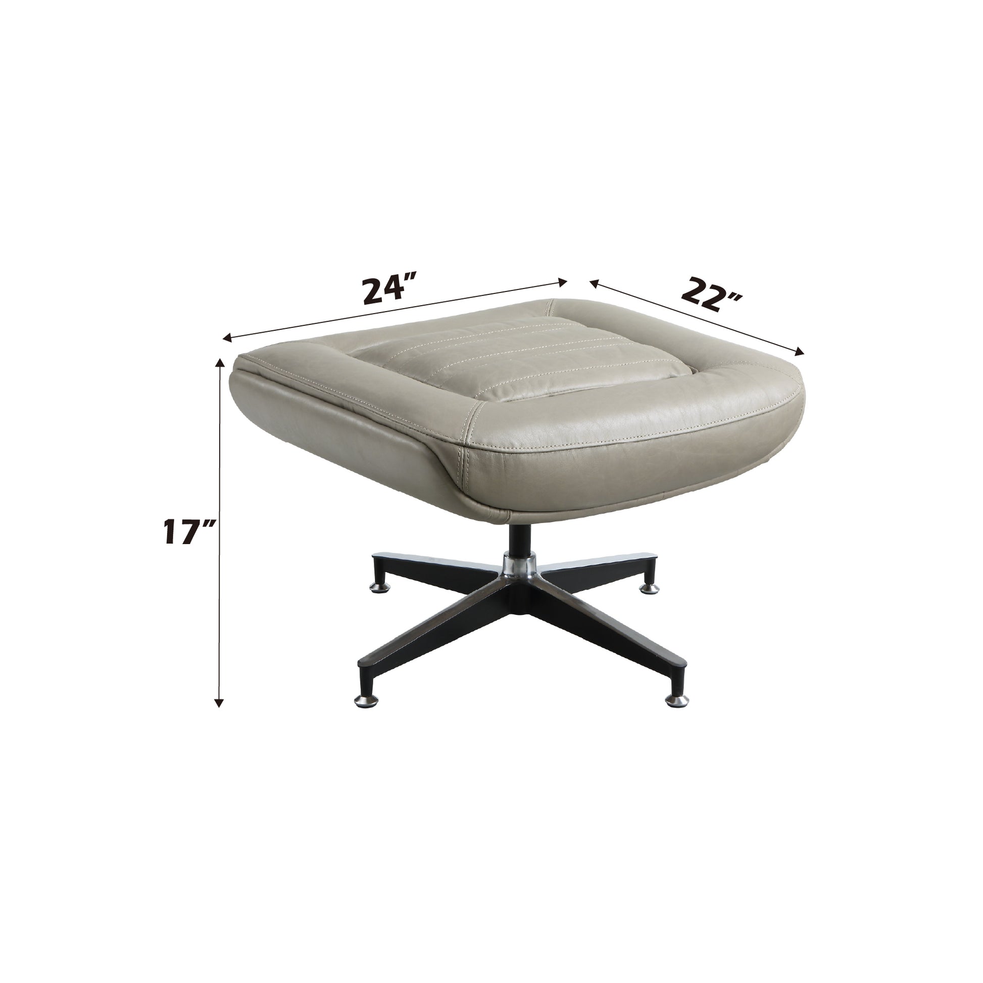 Piran Twilight Top Grain Leather Ottoman FredCo