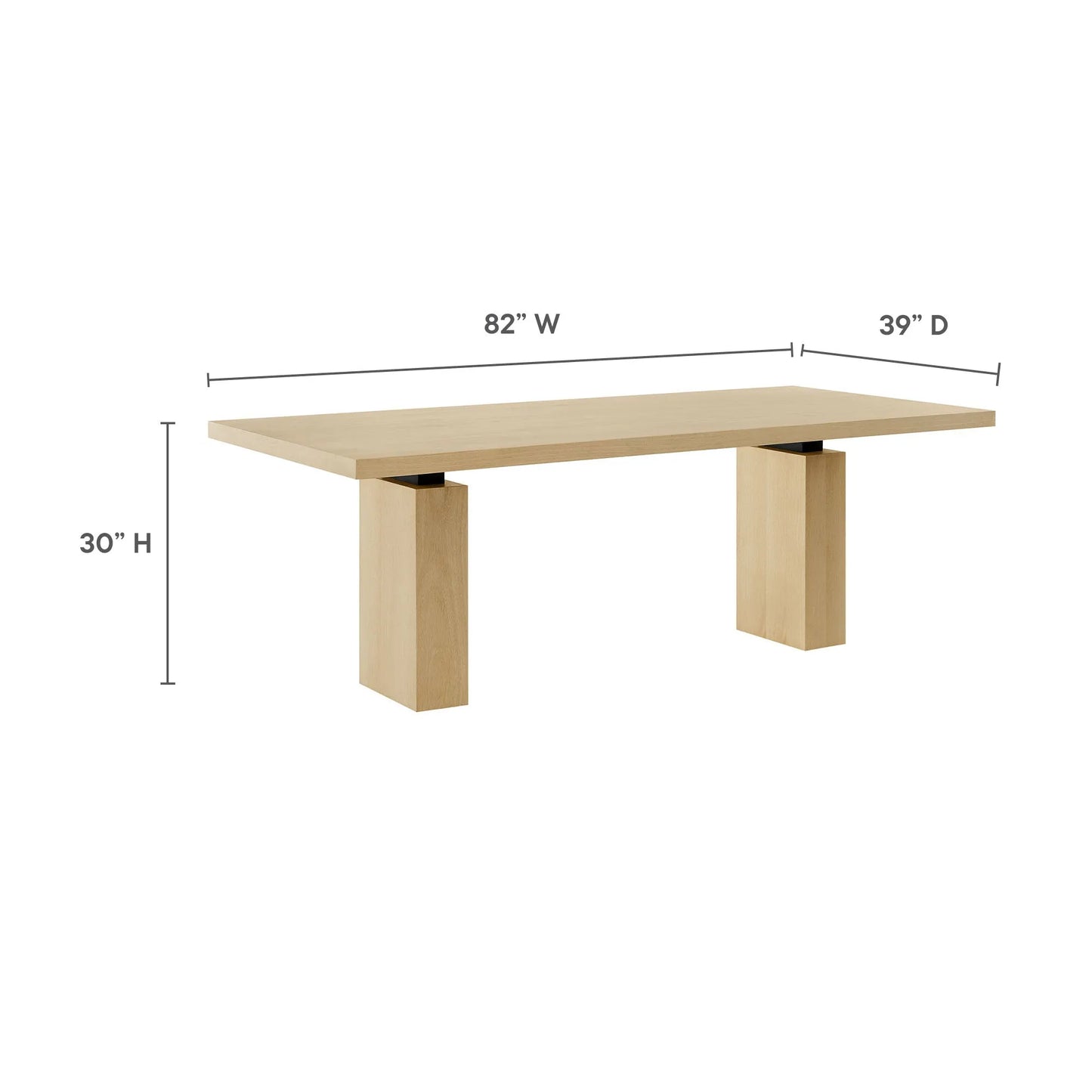 Piston 82" Rectangular Wood Dining Table by Modway EEI-7173 FredCo