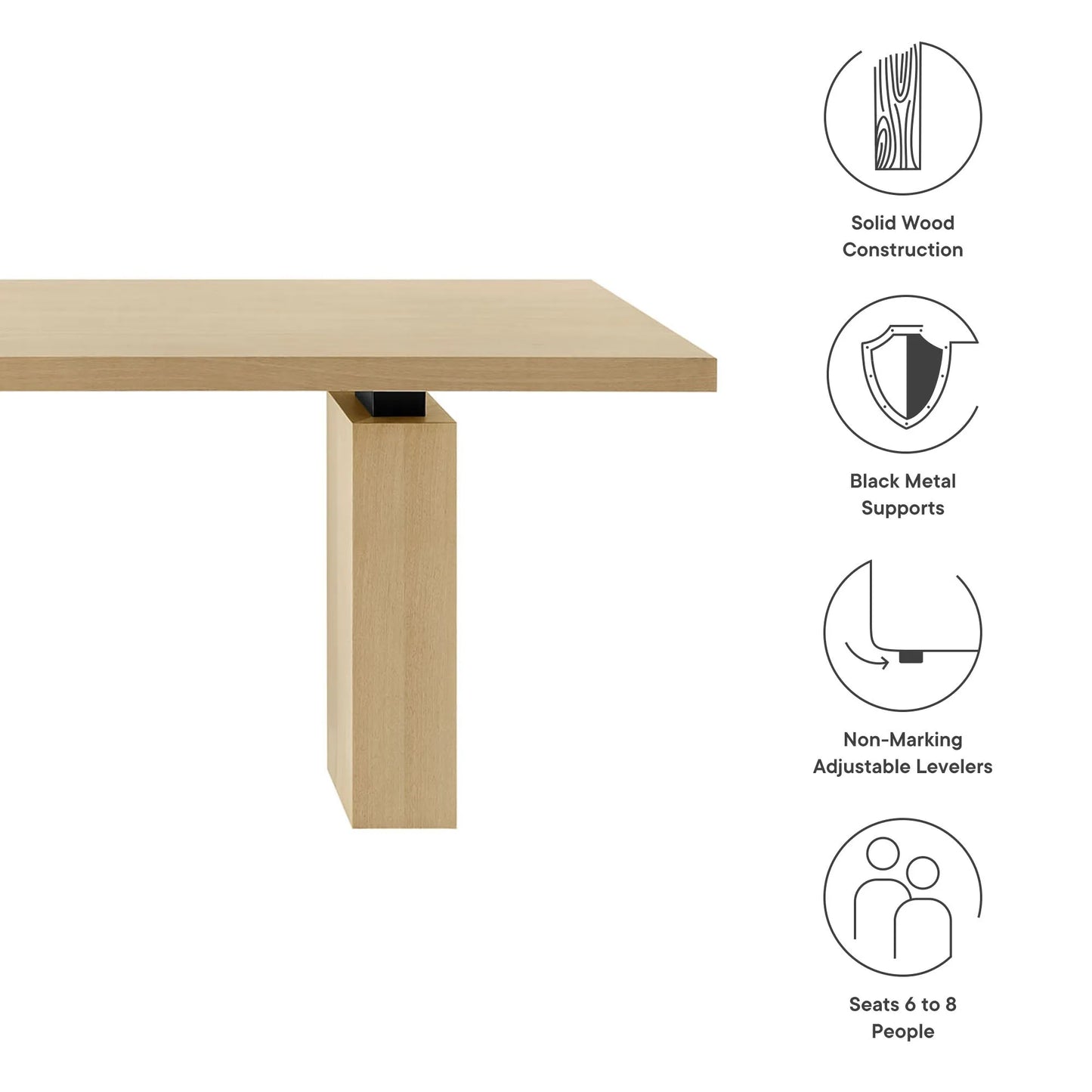 Piston 82" Rectangular Wood Dining Table by Modway EEI-7173 FredCo
