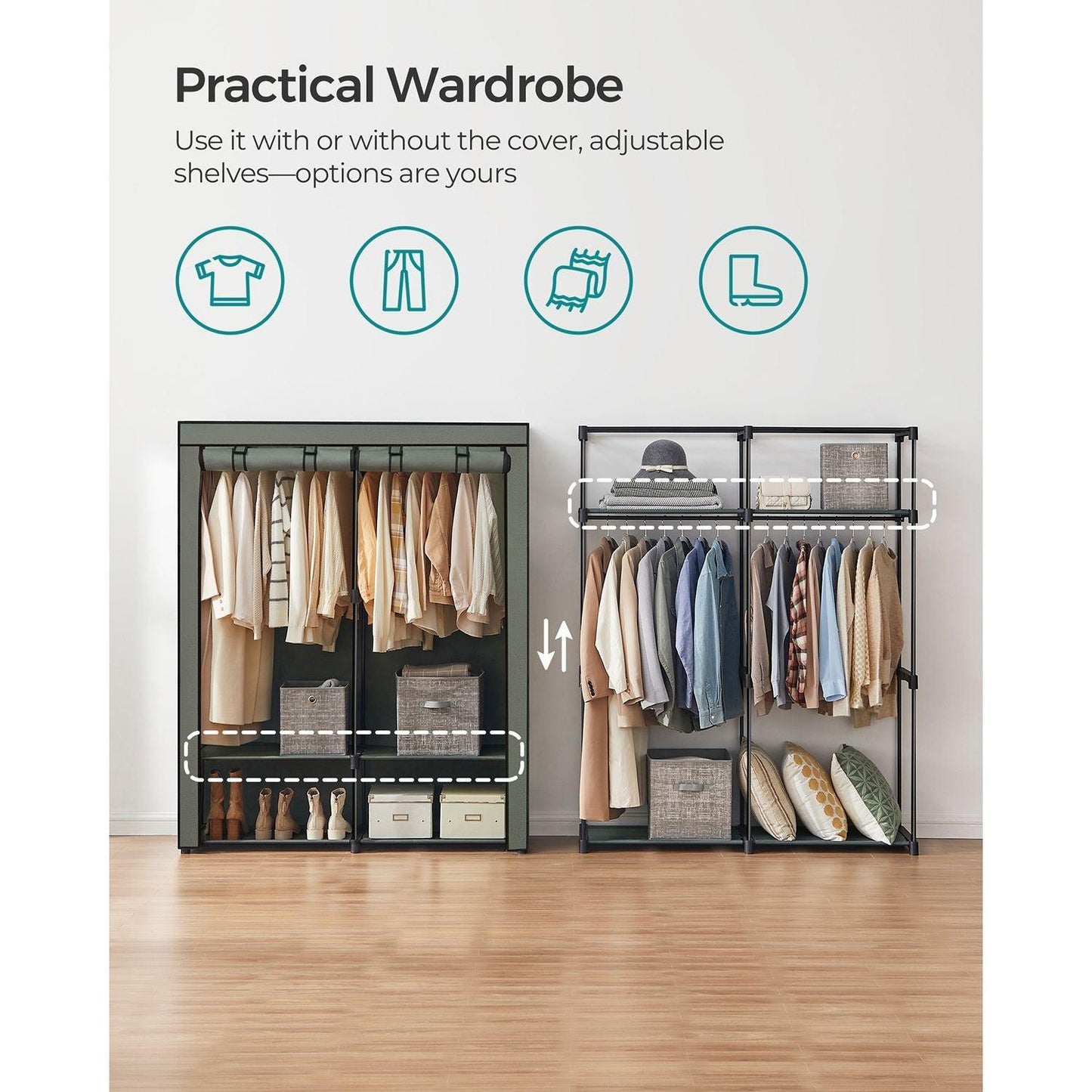 Portable Closet for Bedroom Sage Green FredCo