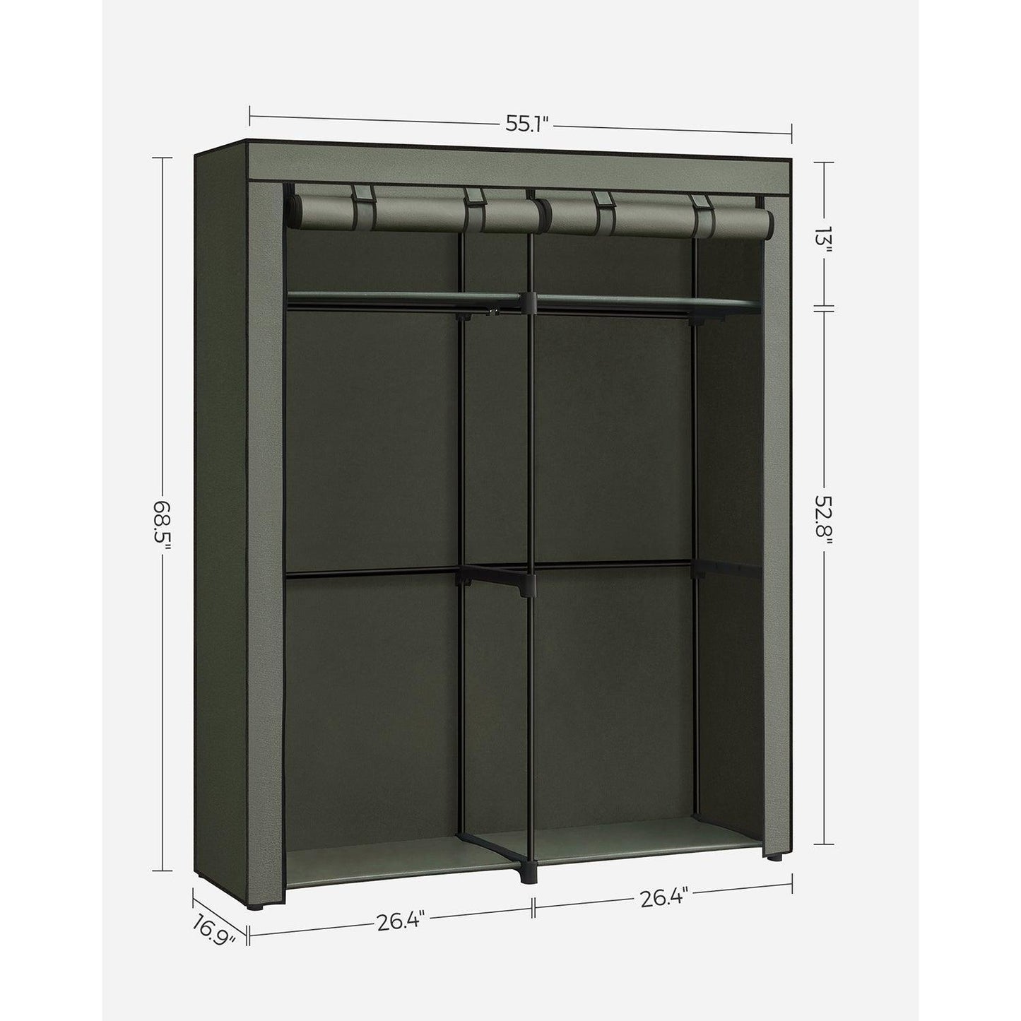 Portable Closet for Bedroom Sage Green FredCo