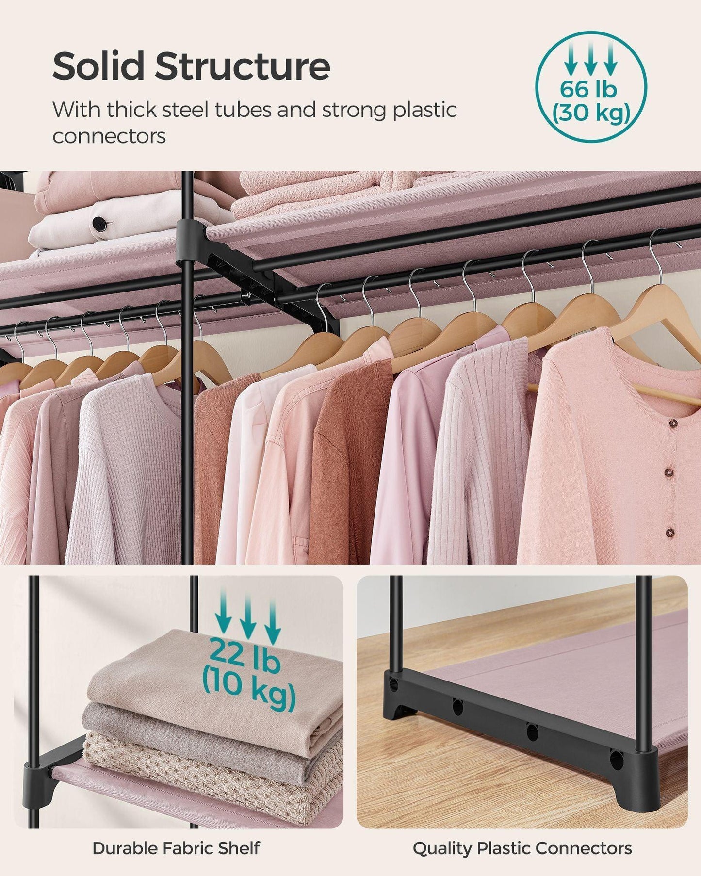 Portable Closet Wardrobe with Non-Woven Fabric Cover FredCo