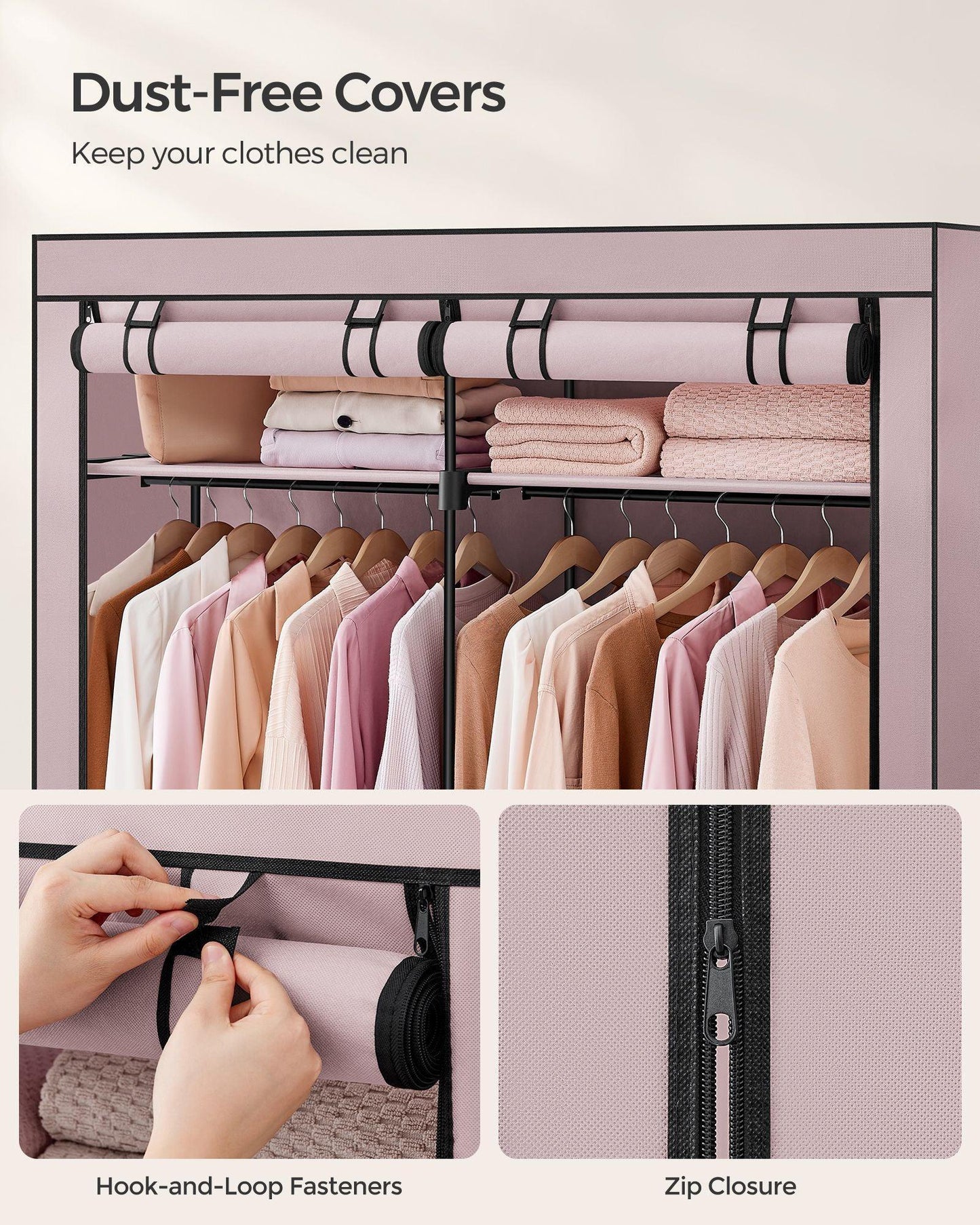Portable Closet Wardrobe with Non-Woven Fabric Cover FredCo