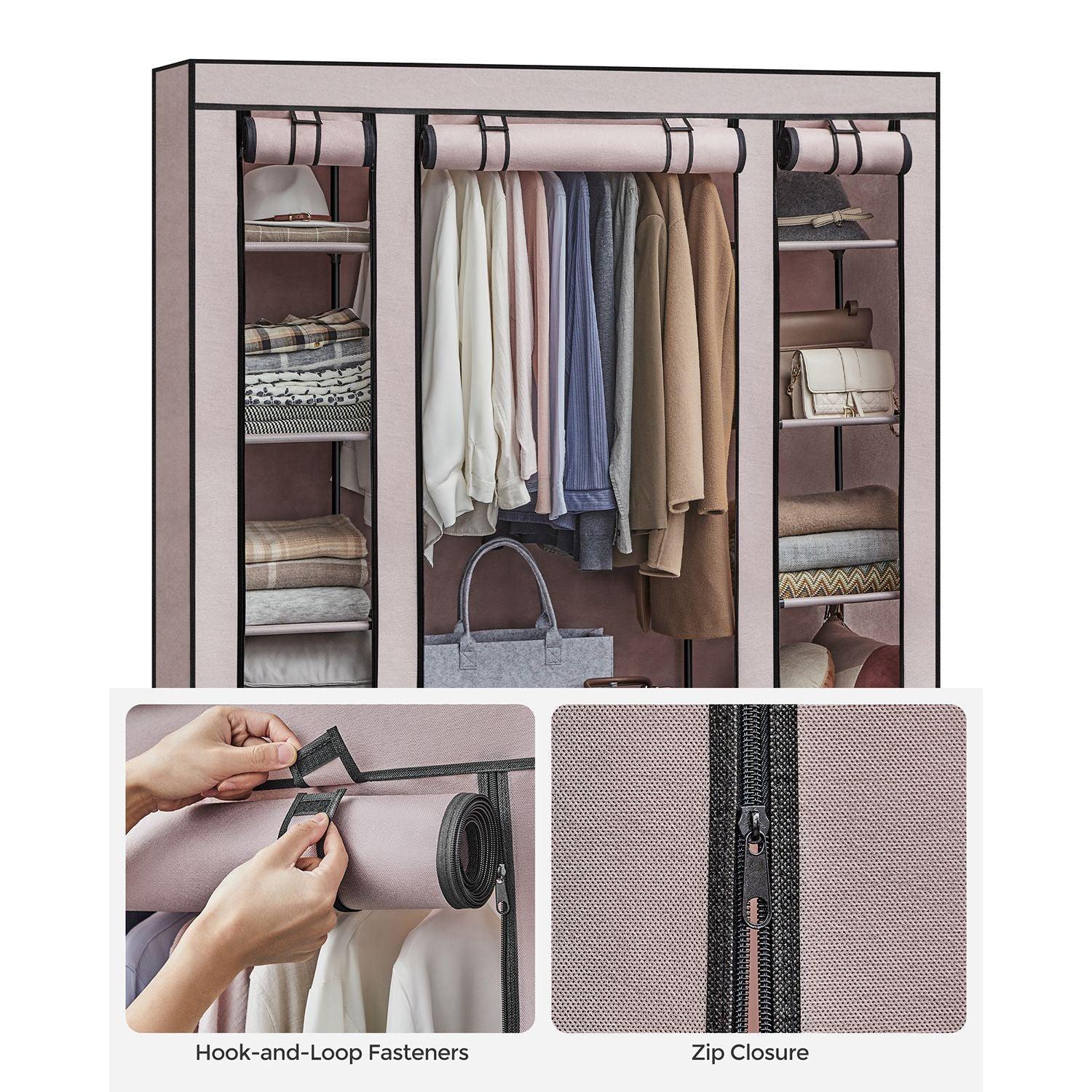 Portable Closet with 12 Compartment Dusty Pink FredCo