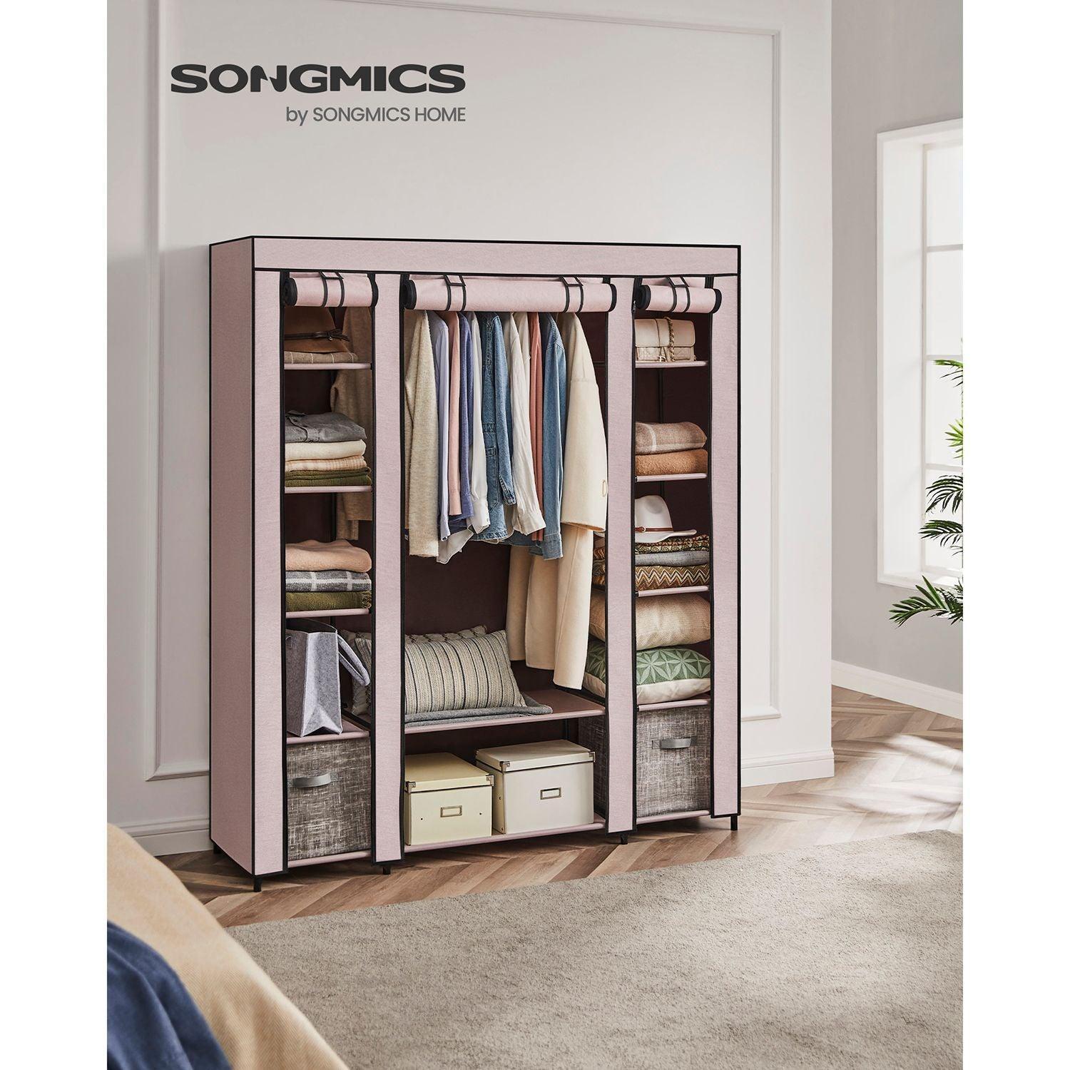 Portable Closet with 12 Compartment Dusty Pink FredCo