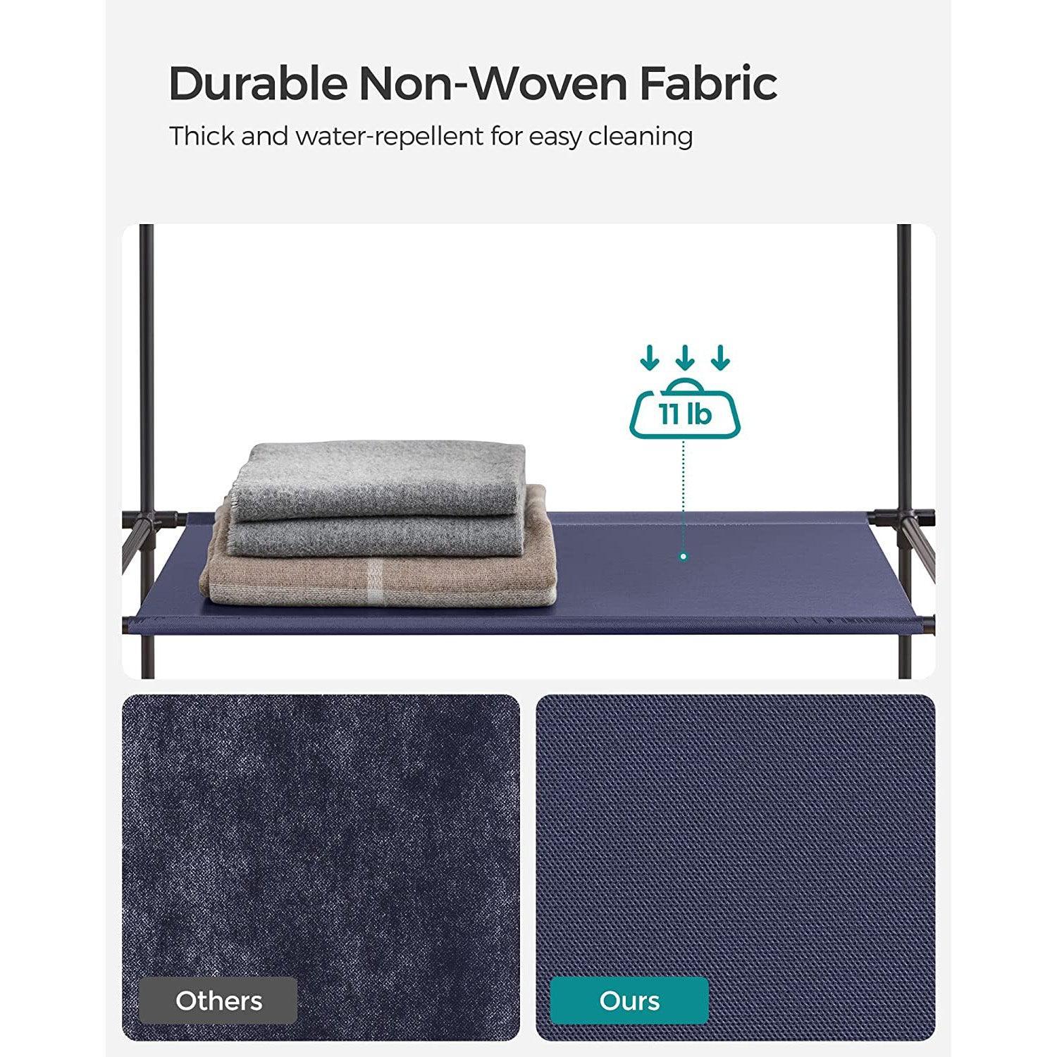 Portable Closet with 12 Compartments Dark Blue FredCo