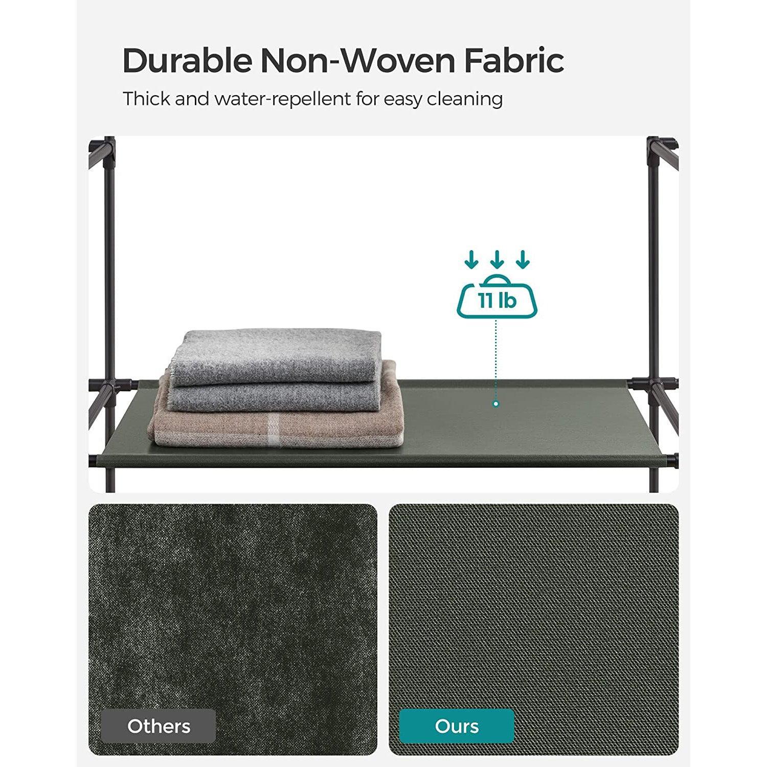 Portable Closet with 12 Compartments Sage Green FredCo