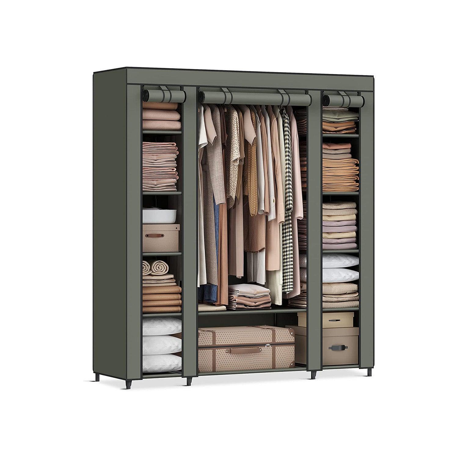 Portable Closet with 12 Compartments Sage Green FredCo