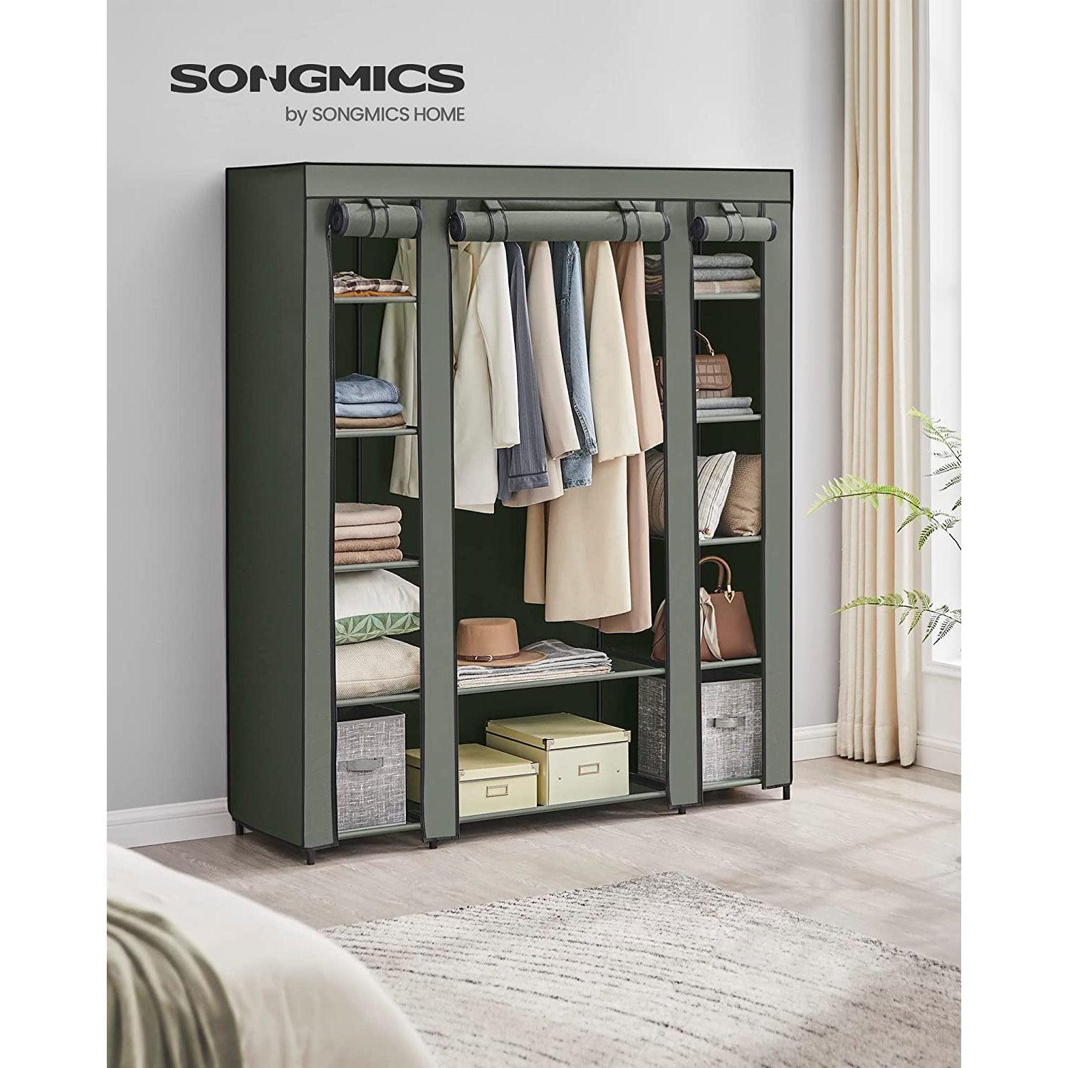 Portable Closet with 12 Compartments Sage Green FredCo