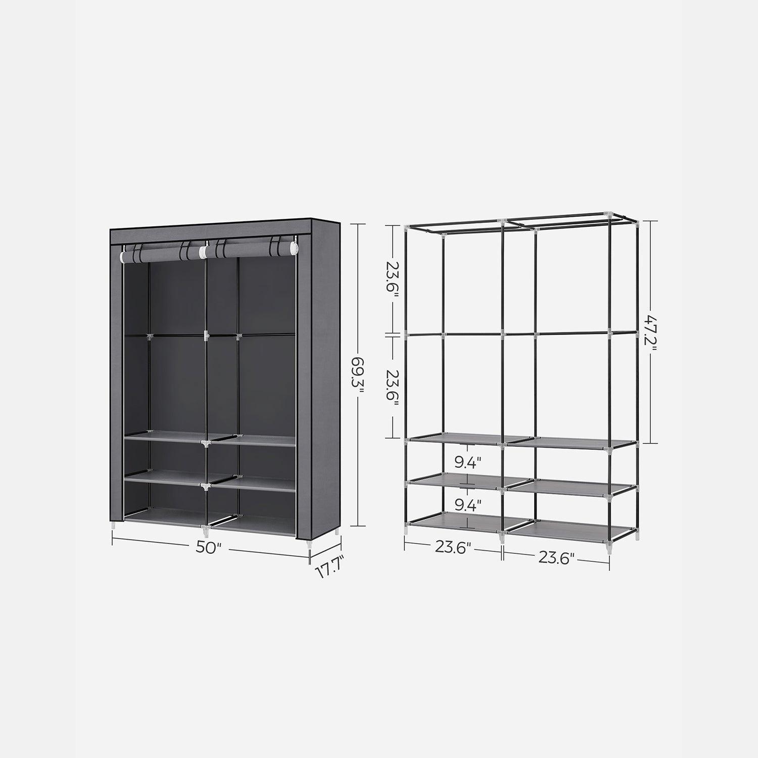 Portable Closet with 2 Hanging Rods FredCo