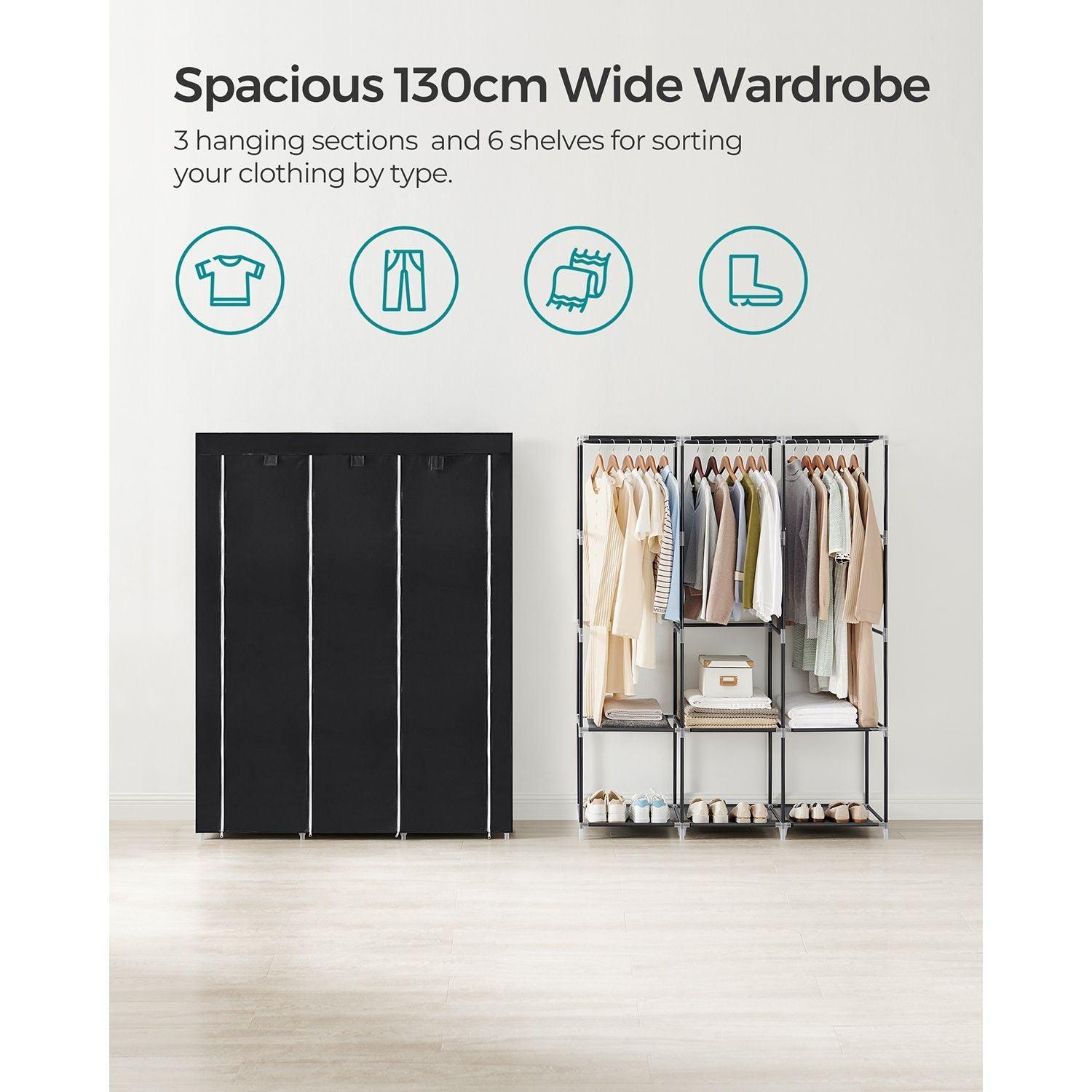 Portable Closet with 3 Hanging Rods FredCo