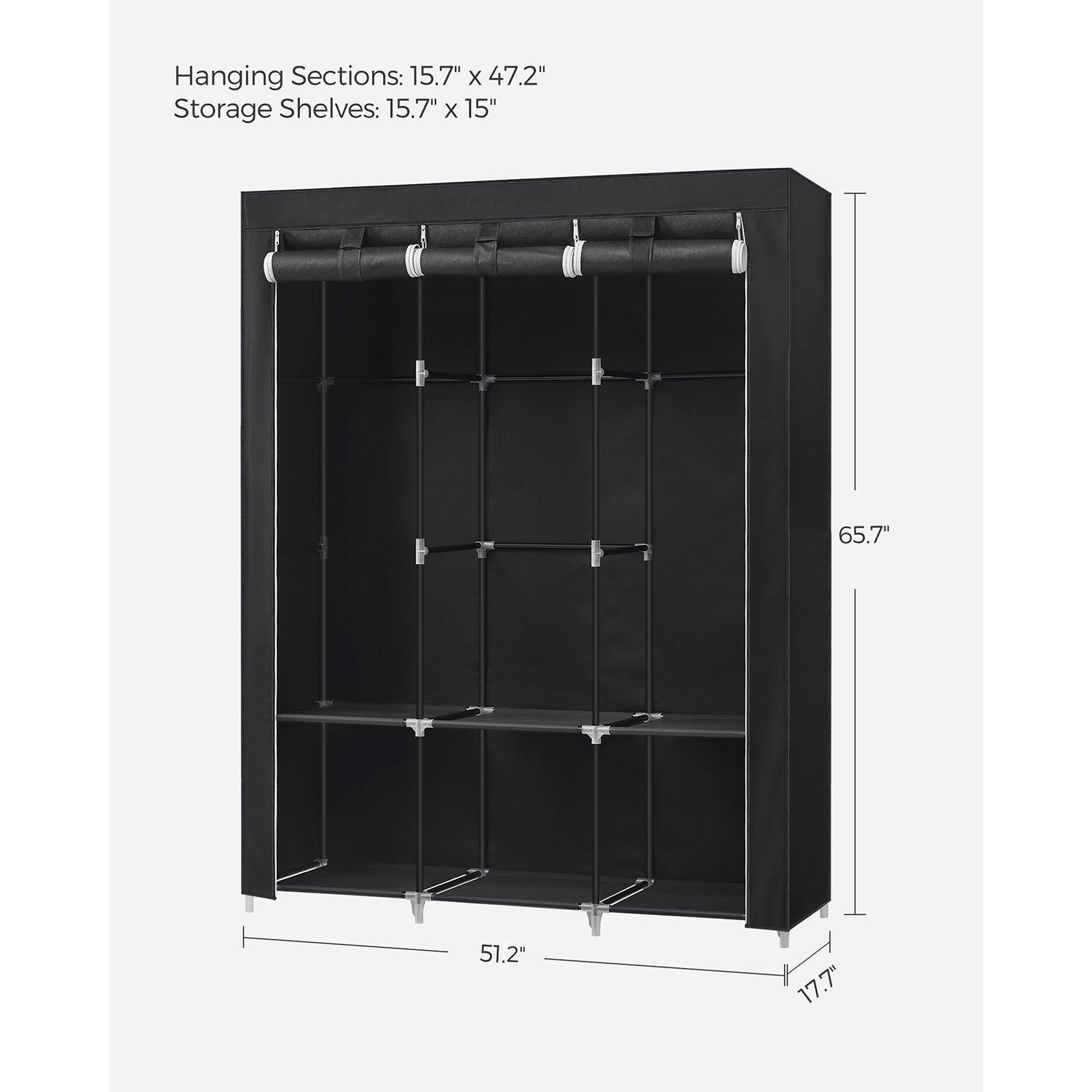 Portable Closet with 3 Hanging Rods FredCo