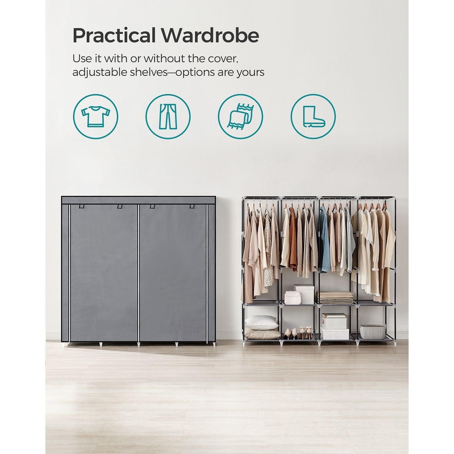 Portable Closet with 4 Hanging Rods FredCo