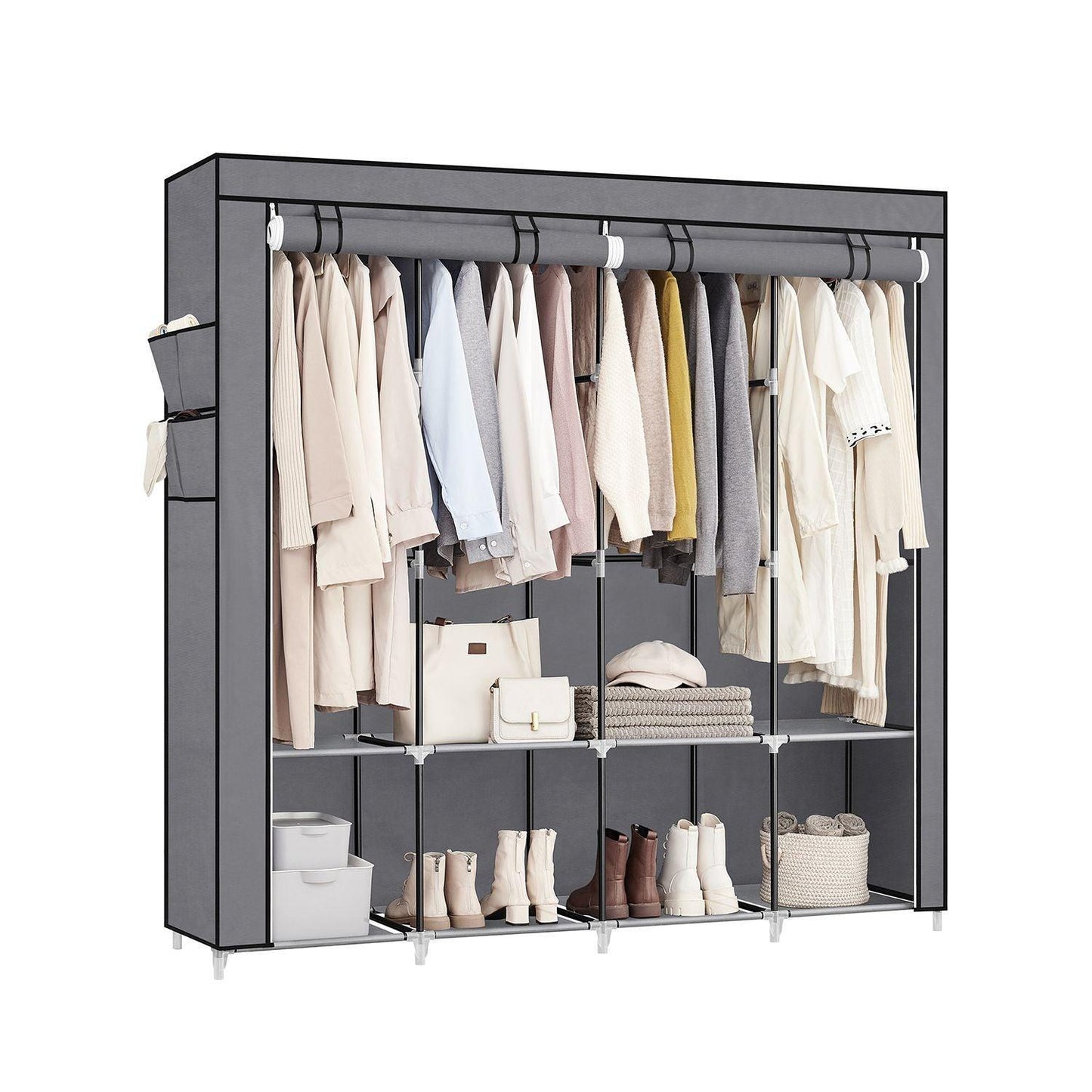 Portable Closet with 4 Hanging Rods FredCo
