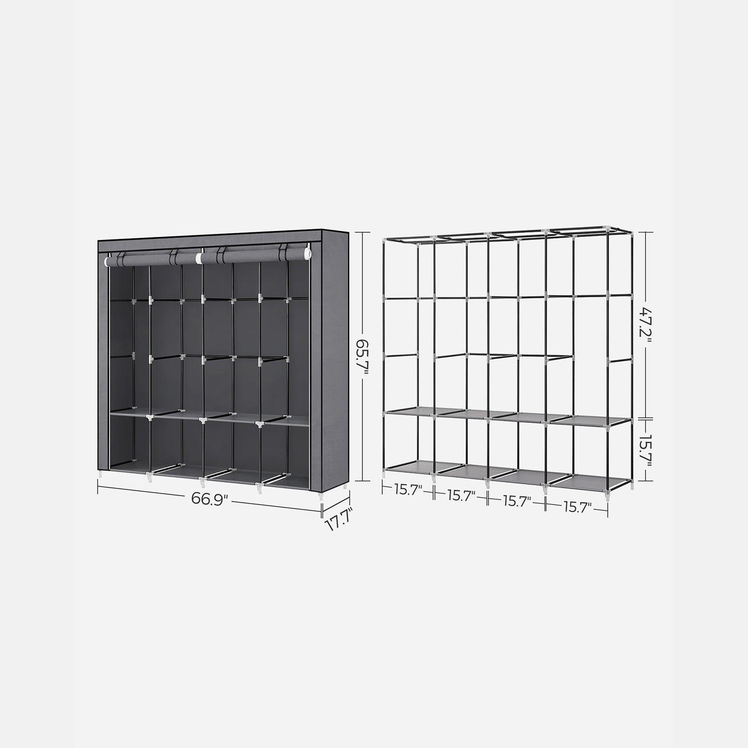Portable Closet with 4 Hanging Rods FredCo