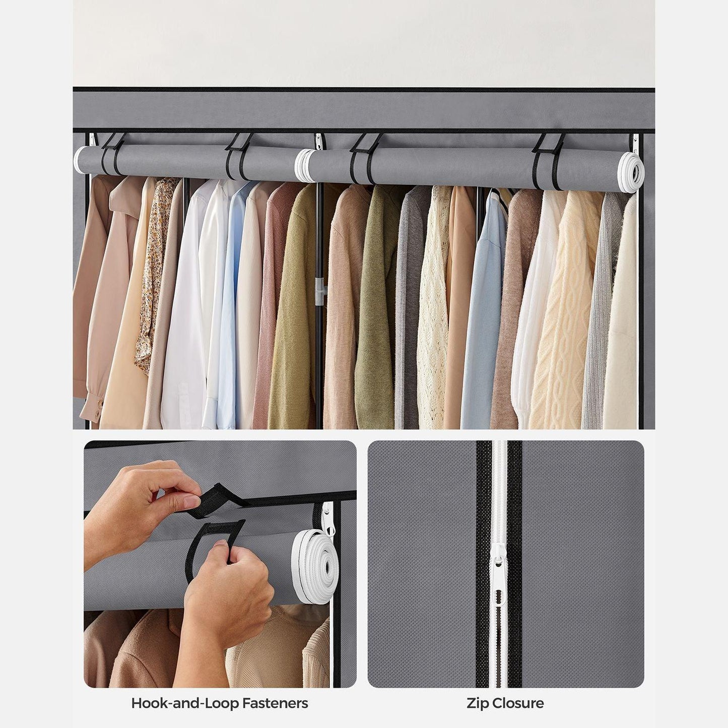 Portable Closet with 4 Hanging Rods FredCo
