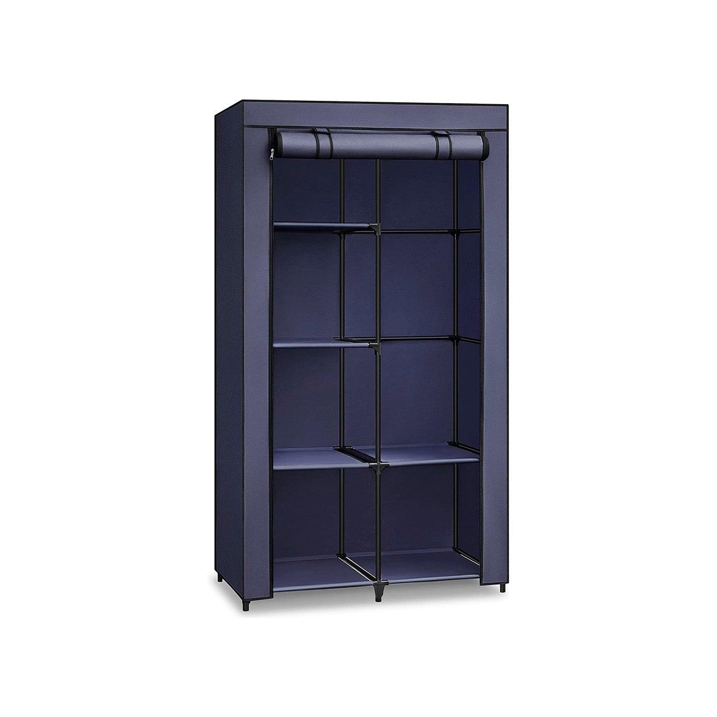 Portable Closet with 6 Shelves Dark Blue FredCo